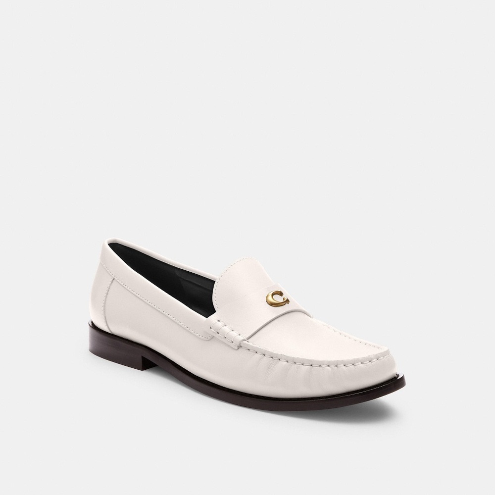 Coach White Jolene Loafer Shoes Size 5.5